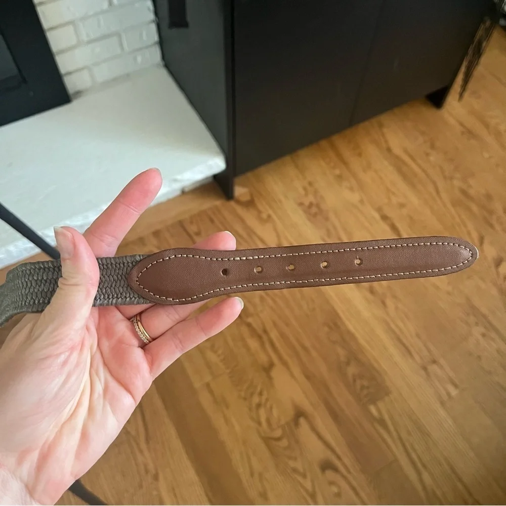 Woven Fabric Belt with Leather